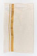 The Nesavu Boys Vesti Boys Silk Vesti for Ethnic Events and Family Gatherings Nesavu 14 (6M) / Cream / Silk D052A-14 Nesavu boys silk vesti with bold zari border – perfect for traditional wear and festive family functions