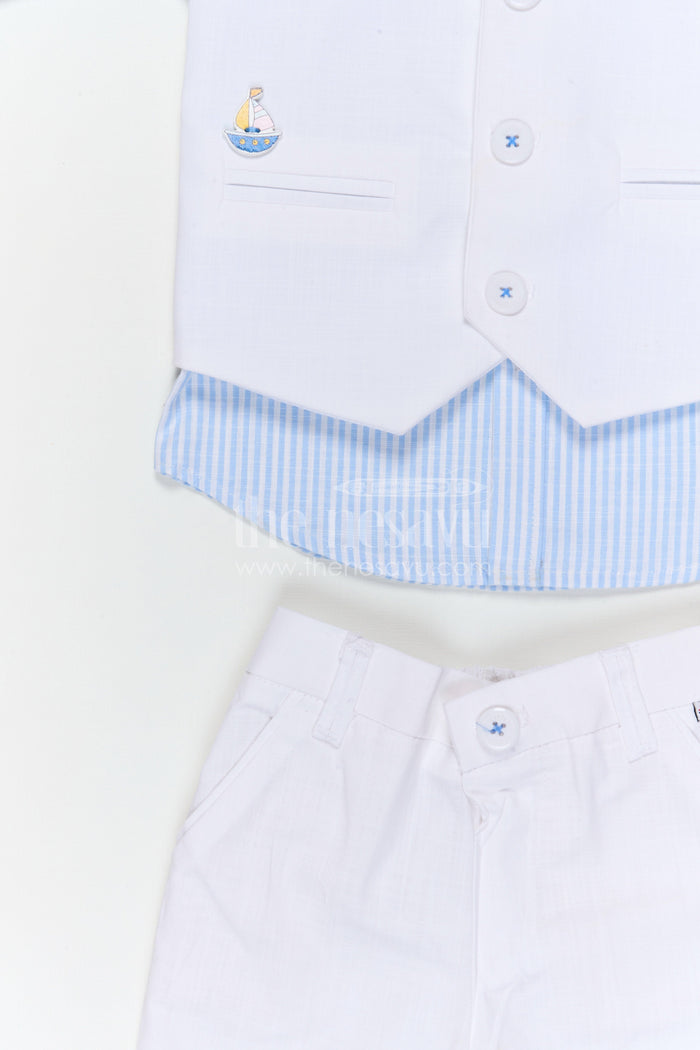 The Nesavu Boys Jacket Sets Boys Traditional Jacket Set for Festive Celebrations and Family Functions Nesavu Nesavu boys cotton striped jacket set for festive celebrations weddings and family occasions