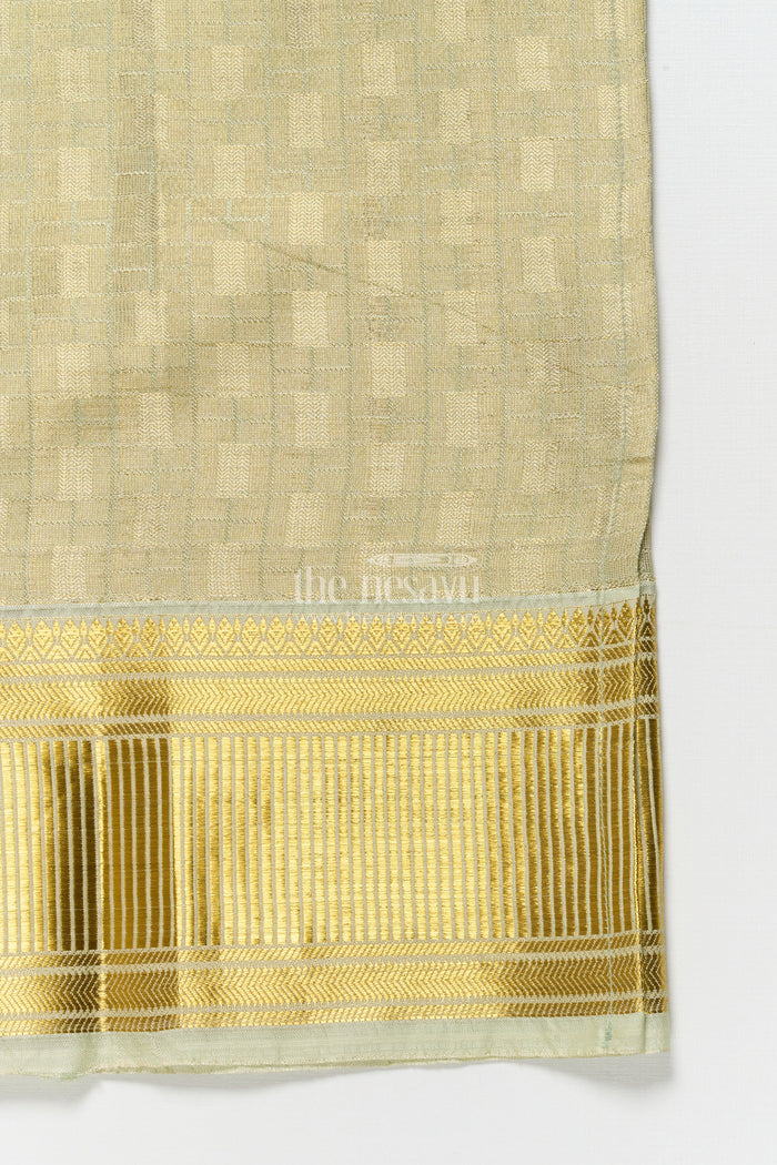 The Nesavu Boys Vesti Boys Traditional Vesti with Broad Zari Border for Festive Wear Nesavu Nesavu boys vesti broad zari border traditional festive occasions