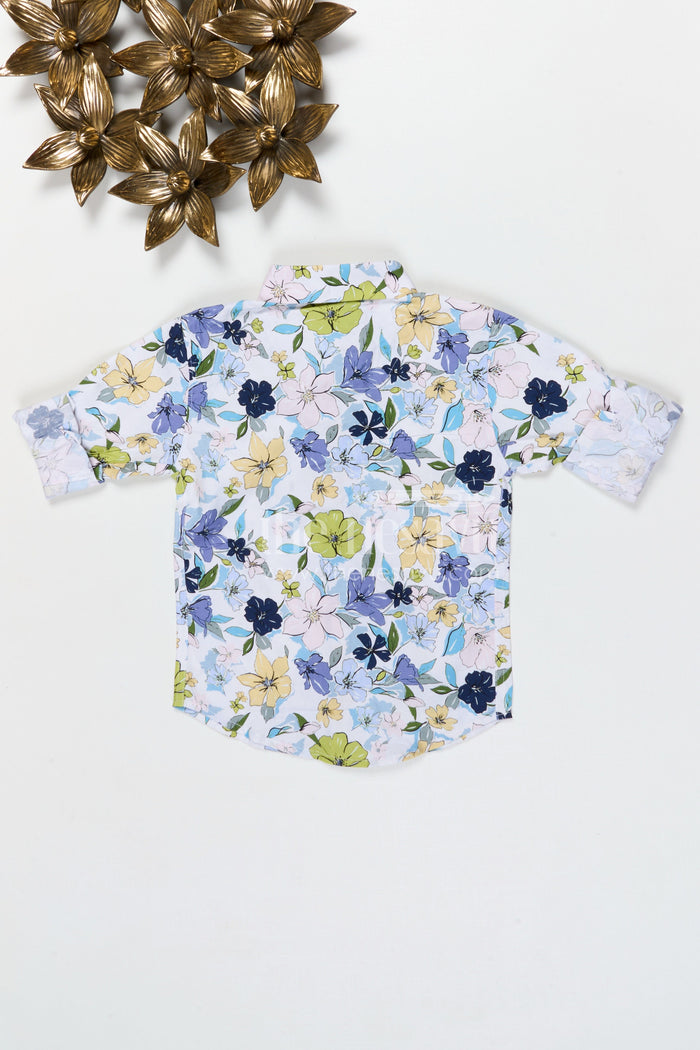 The Nesavu Boys Cotton Shirt Boys Tropical Print Cotton Shirt for Holiday Outings and Summer Adventures Nesavu Nesavu boys cotton tropical print shirt for holiday outings summer wear and casual kids fashion