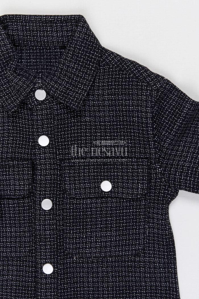 The Nesavu Boys Cotton Shirt Boys Tweed Cotton Shirt for Festive and Casual Wear Nesavu Nesavu Boys Tweed Cotton Shirt For Festive Occasions Casual Outings And Smart Styling