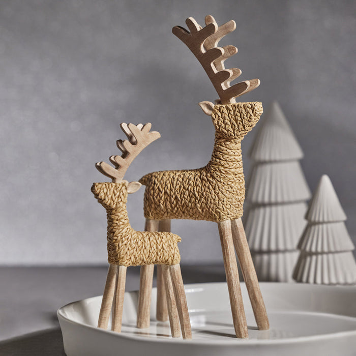 Braided Raffia Standing Deer - Christmas Decor by Carlyle Avenue