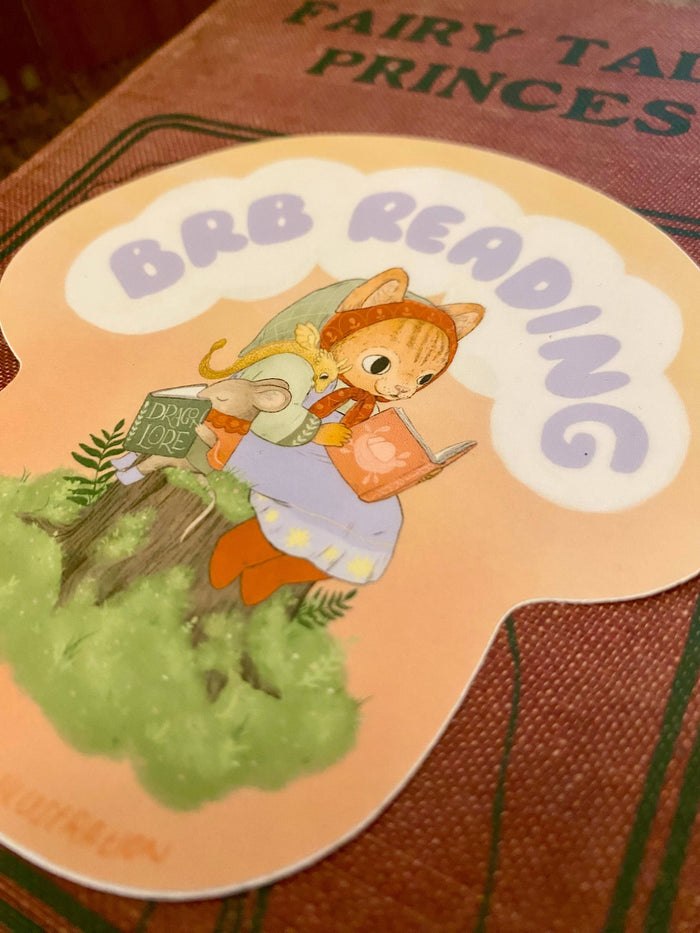 BRB Reading Sticker