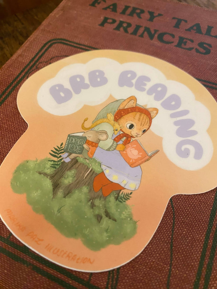 BRB Reading Sticker