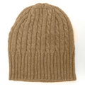 Cabled Bison/Silk Knitted Hat Bison Gear The Buffalo Wool Co. Natural