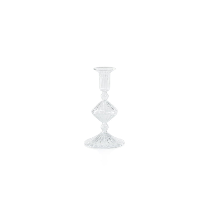 Candeliere Glass Taper Holder - Clear - Taper Holder by Carlyle Avenue