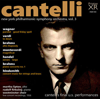 CANTELLI in New York, Vol. 3: Wagner, Verdi, Brahms, Monteverdi, Handel, Hindemith (1956) - PASC523 - CD