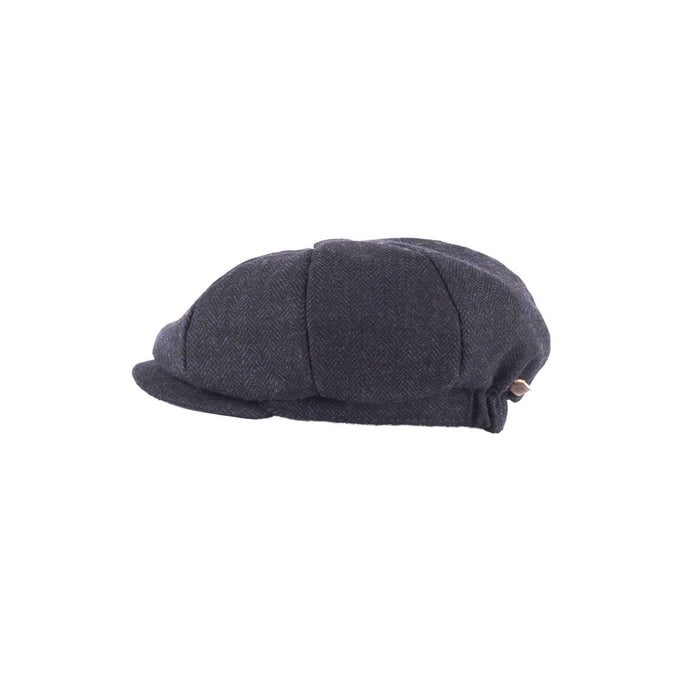 Junior Tweed Panel Newsboy Cap - Dark Navy Junior Tweed Panel Newsboy Cap