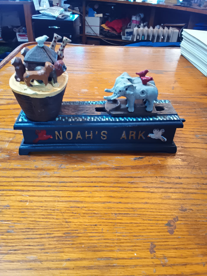 Cast Iron mechanical Noah's Ark  Bank