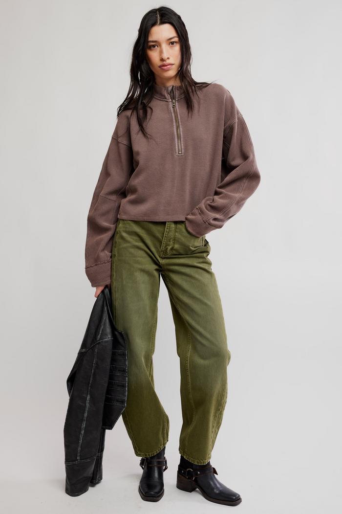 Celeste Quarter Zip in Mochachinno