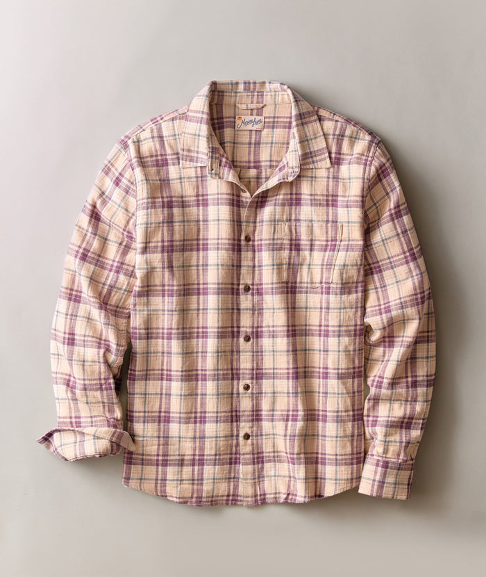 Classic Stretch Selvage Shirt - Green/Purple Multi Plaid