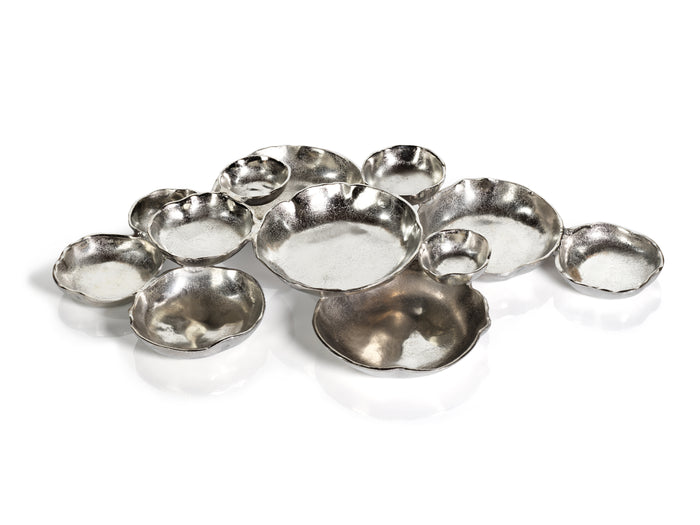 Cluster of Twelve Round Serving Bowls - Silver - Bowls by Carlyle Avenue