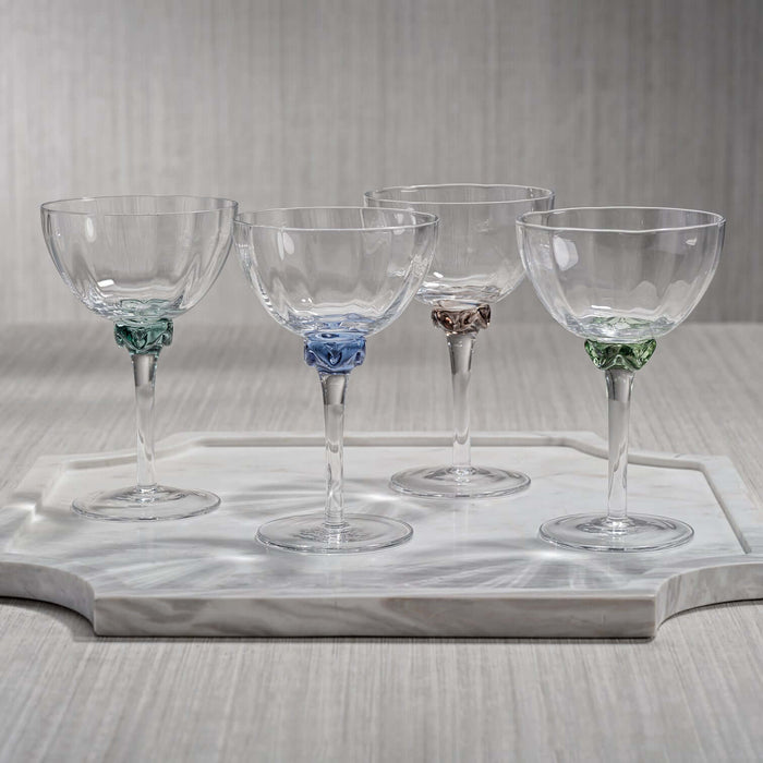 Colette Glassware - Martini/Cocktail Glass - Emerald Colors - Drinkware by Carlyle Avenue