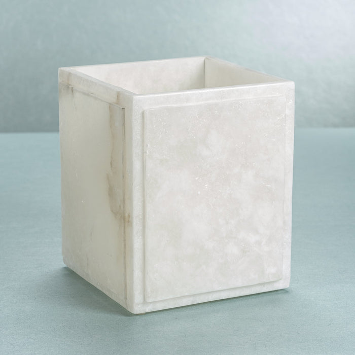 Côte d'Azur Alabaster Wastebasket - Decorative Accessories by Carlyle Avenue