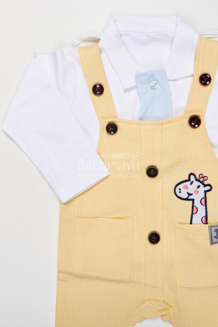 The Nesavu Baby Dungarees Cotton Baby Dungaree Set for Everyday Play and Outings Nesavu Nesavu baby dungaree cotton set printed tee daily wear playful comfort