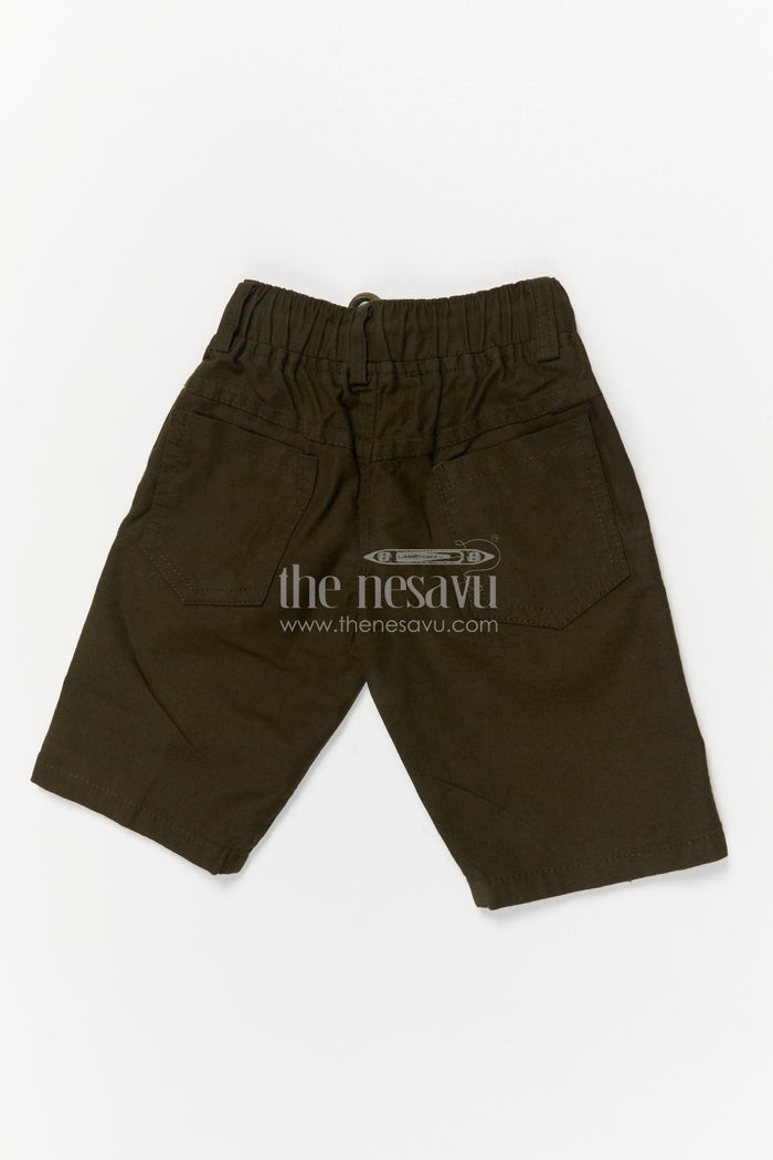 The Nesavu Boys Shorts Cotton Boys Shorts with Cartoon Print and Bold Text Design Nesavu Boys cotton shorts with rabbit print, elastic waist, and side pockets