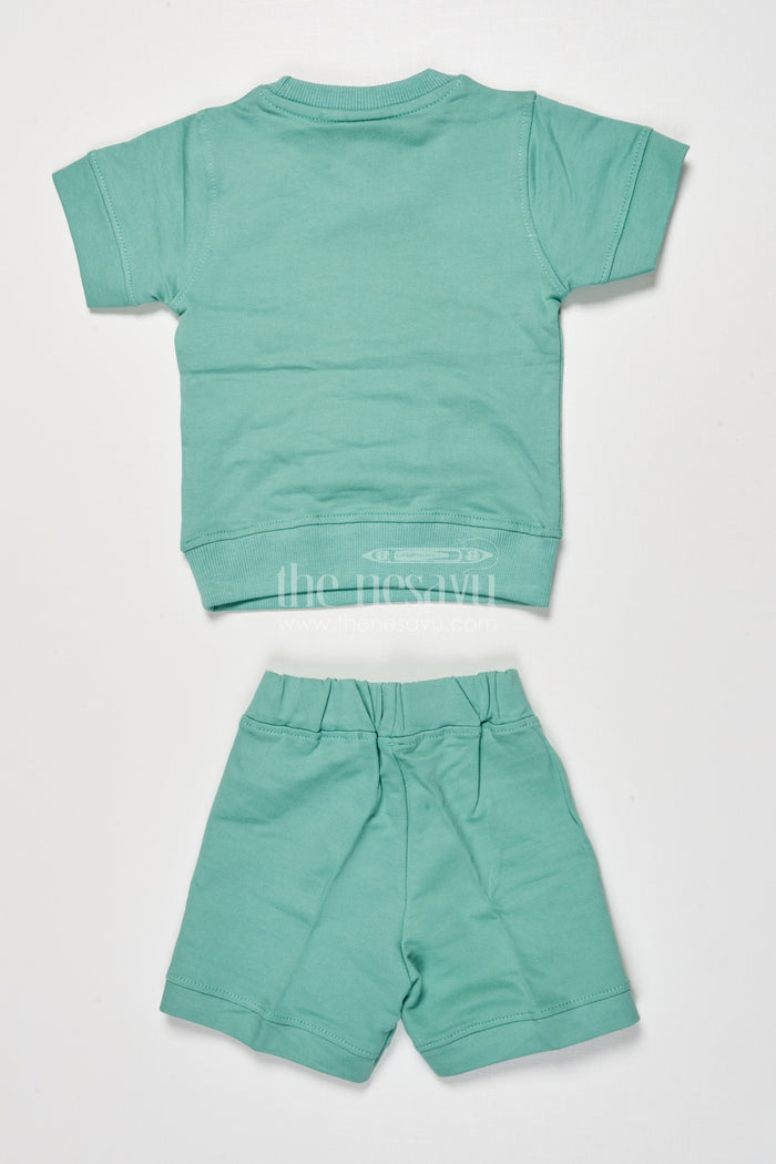 The Nesavu Boys Casual Set Cotton Casual Set for Toddler Boys’ Play and Daily Wear Nesavu Nesavu toddler boys cotton casual set printed top shorts play everyday wear