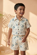 The Nesavu Boys Casual Set Cotton Casual Set for Toddler Boys with Jungle Animal Print Nesavu 16 (1Y) / Multicolor BCS546A-16 Nesavu toddler boys cotton casual wear set with jungle animal digital print for daily use