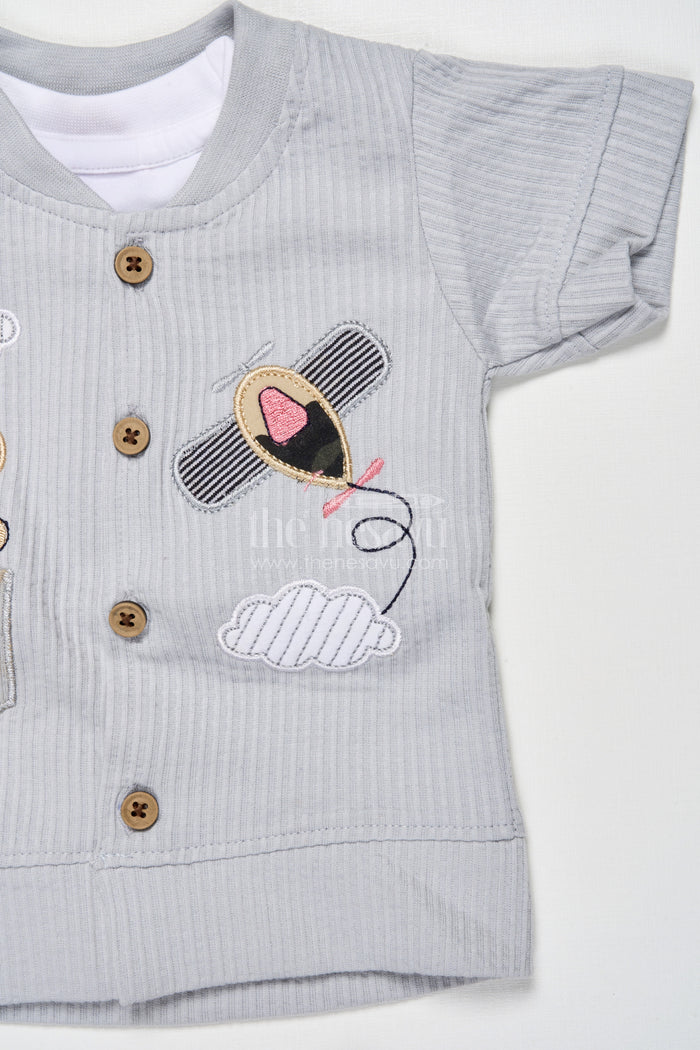 The Nesavu Boys Casual Set Cotton Co-ord Set for Boys to Wear During Play, Outings, or Lounging Nesavu Nesavu boys cotton co-ord set short sleeve shirt pants play casual wear