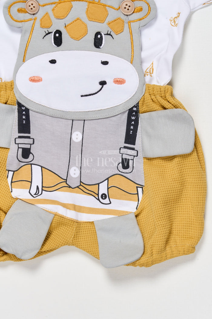 The Nesavu Baby Dungarees Cotton Dungaree Set for Babies to Wear at Playdates and Casual Outings Nesavu Nesavu baby dungaree set cotton printed tee playdates everyday adventures