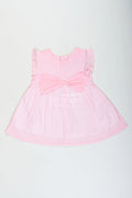 The Nesavu Girls Cotton Frock Cotton Frock for Baby Girls with Bow Design for Everyday Twirls and Outings Nesavu 10 (NB) / Pink GFC1924B-10 Nesavu baby girl cotton frock ruffles bow  ideal birthdays playdates daily outings