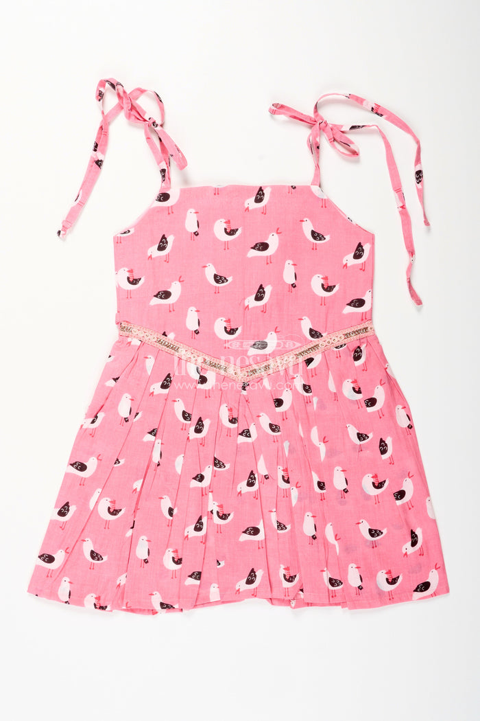 The Nesavu Girls Cotton Frock Cotton Frock for Toddler Girls for Playdates and Everyday Comfort Nesavu 18 (2Y) / Pink T414A-18 Nesavu cotton frock toddler girls digital print  ideal summer playdates daily wear