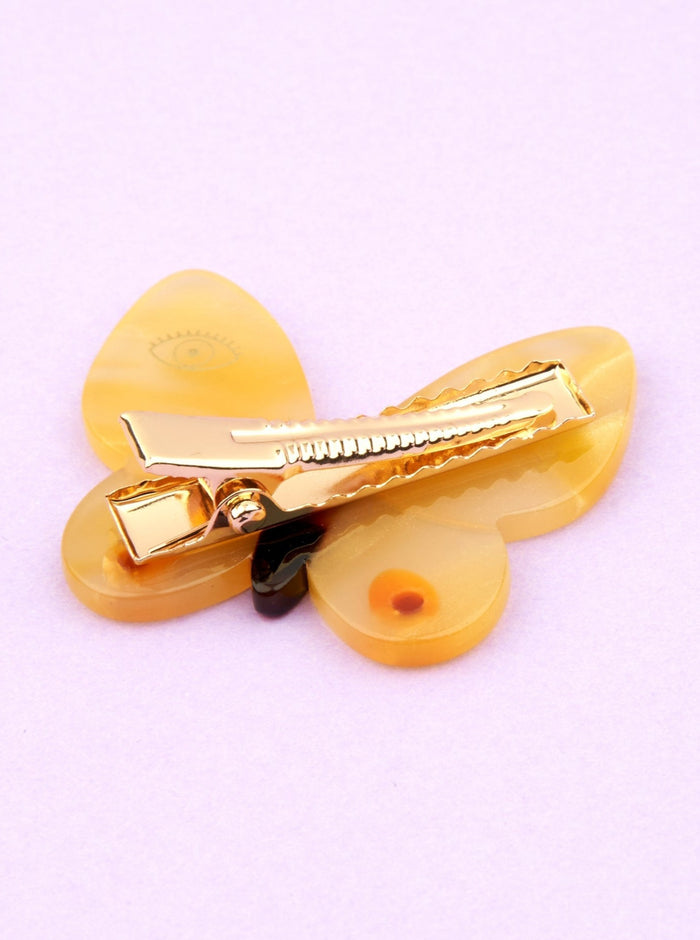 COUCOU SUZETTE Barrette Papillon Jaune