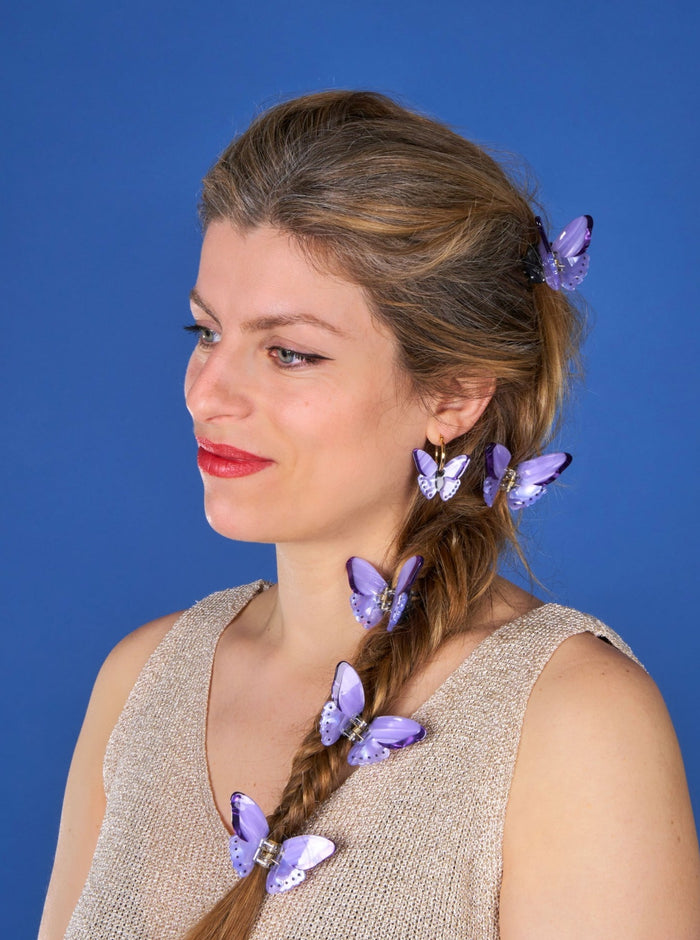 COUCOU SUZETTE Mini Pince à Cheveux - Papillon Mauve