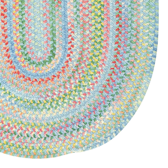 Cutting Garden Blue Bell Braided Rug Oval image
