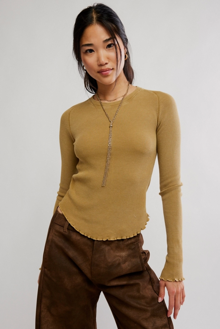 Easy Does it Long Sleeve Tee in Golden Eagle