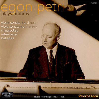 EGON PETRI plays Brahms (1937-1955) - PAKM076 - CD