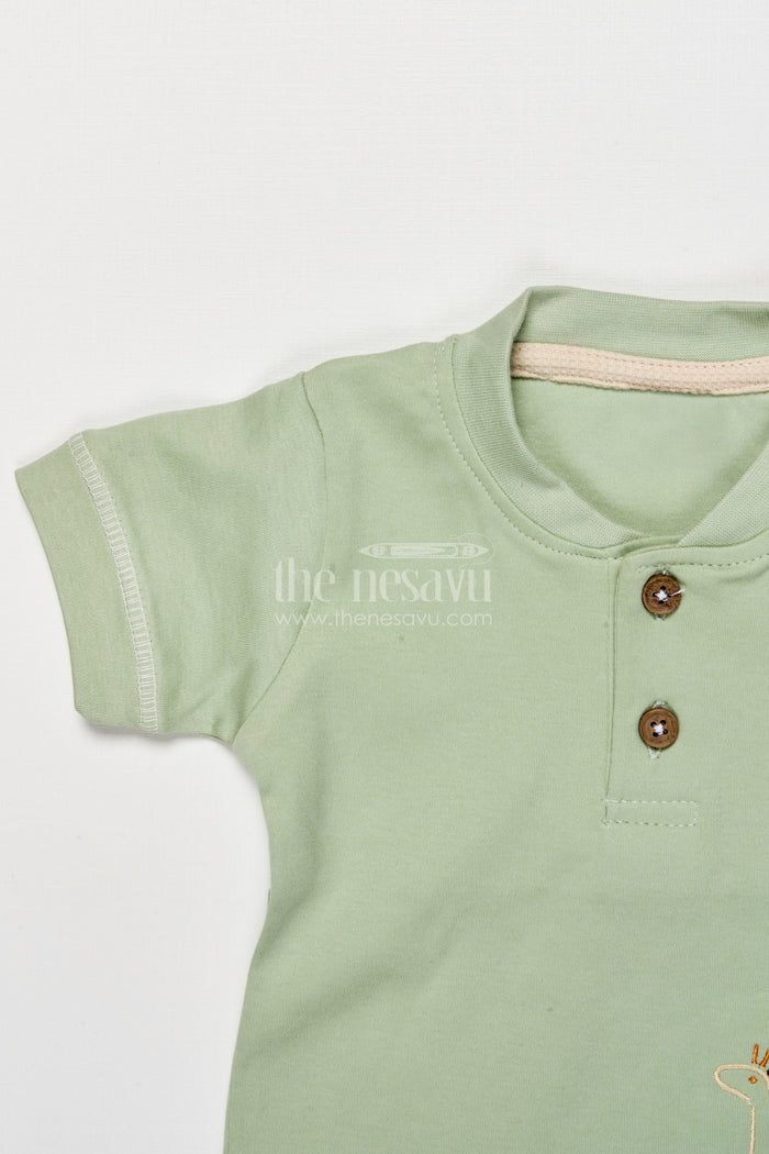 The Nesavu Boys Casual Set Embroidered Cotton Casual Set for Toddler Boys’ Daily Wear Nesavu Nesavu toddler boys casual cotton set thread embroidery playful everyday wear