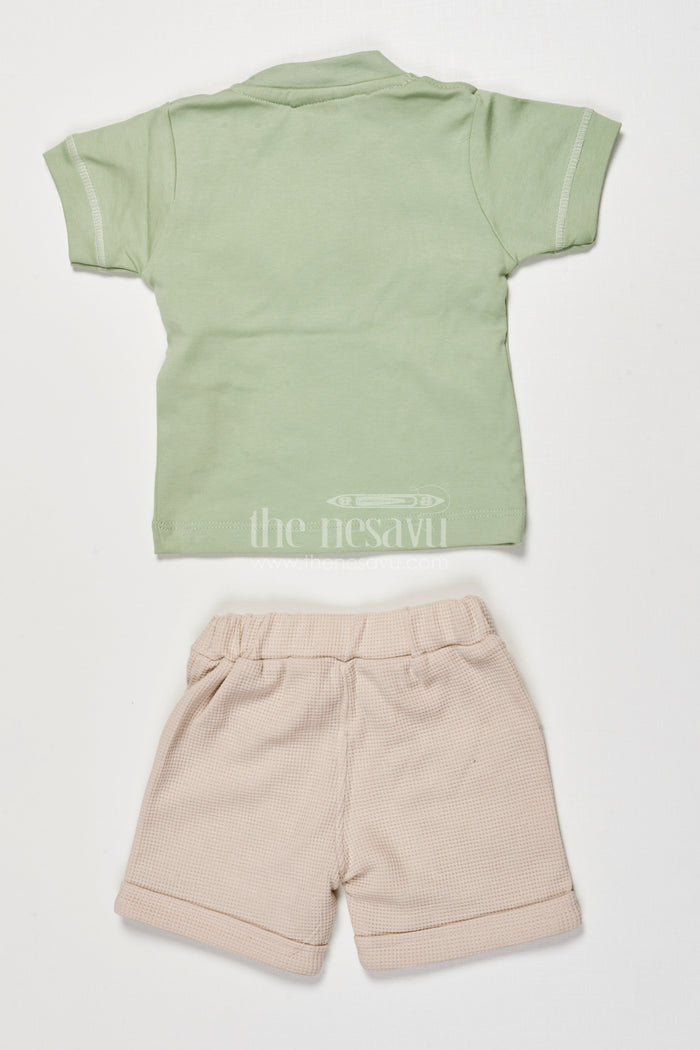 The Nesavu Boys Casual Set Embroidered Cotton Casual Set for Toddler Boys’ Daily Wear Nesavu Nesavu toddler boys casual cotton set thread embroidery playful everyday wear