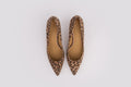 Aerial veiw of Emmie court in leopard print, a womens heel available in larger UK sizes 8-12