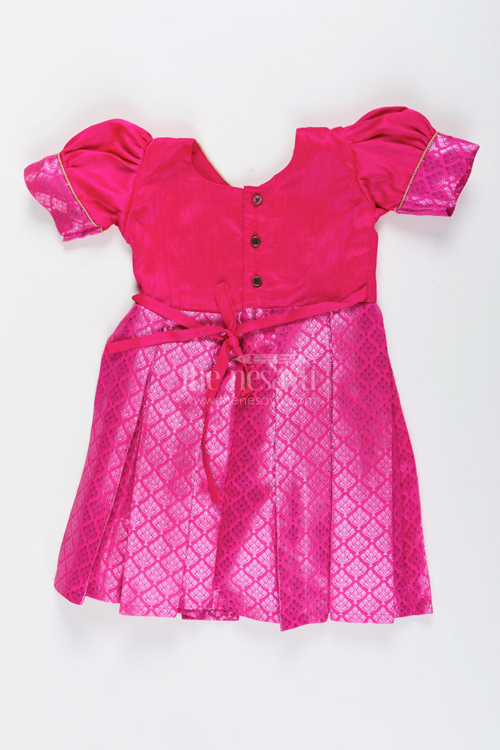The Nesavu Silk Frock Ethnic Silk Frock for Baby Girls for Birthdays and Festive Wear Nesavu Nesavu ethnic silk frock baby girls semi banaras skirt  ideal birthdays religious events