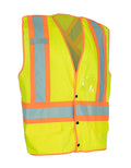 Forcefield 5-Point Tear-Away Hi Vis Traffic Safety Vest, Tricot Polyester