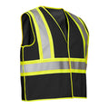 Forcefield Black Polyester Mesh Safety Vest, 5-Point Tear-Away
