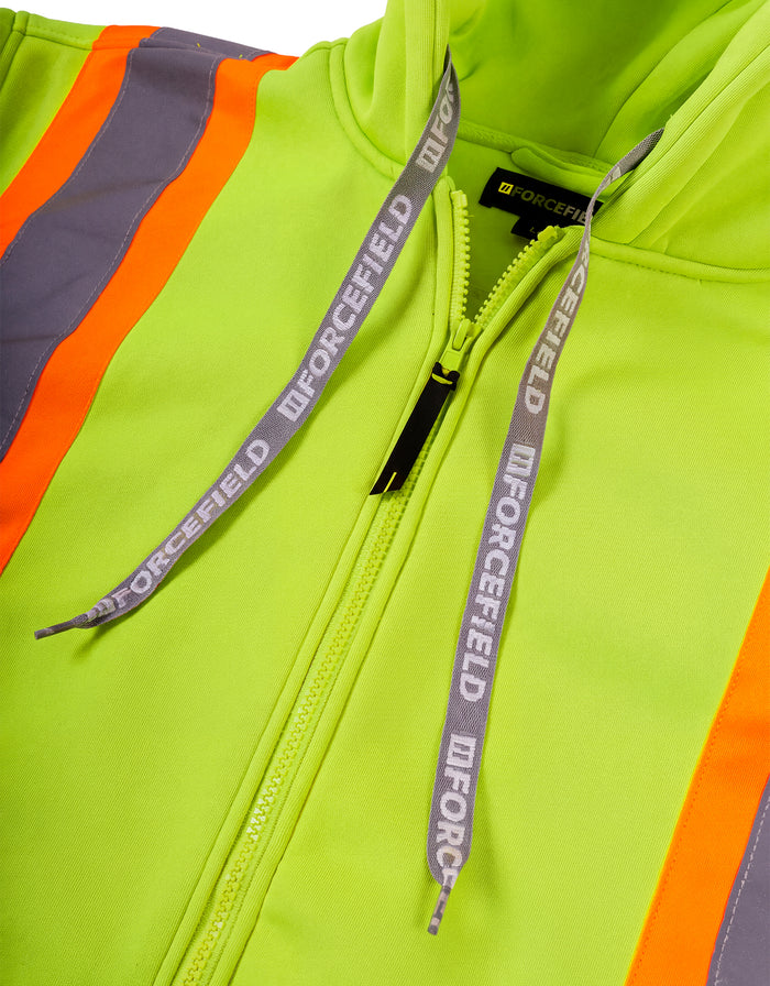 Forcefield Deluxe Hi Vis Safety Hoodie, Attached Hood