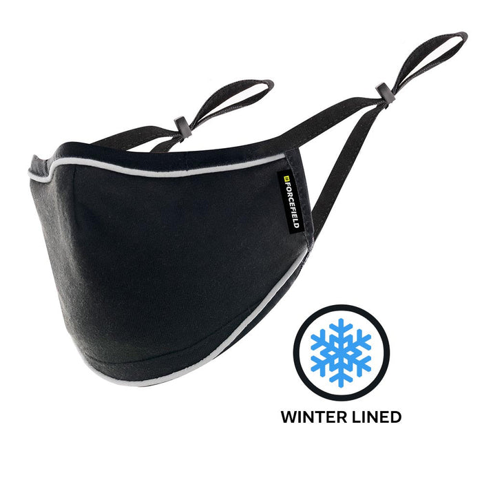Forcefield Deluxe Winter Lined Black Fabric Face Mask