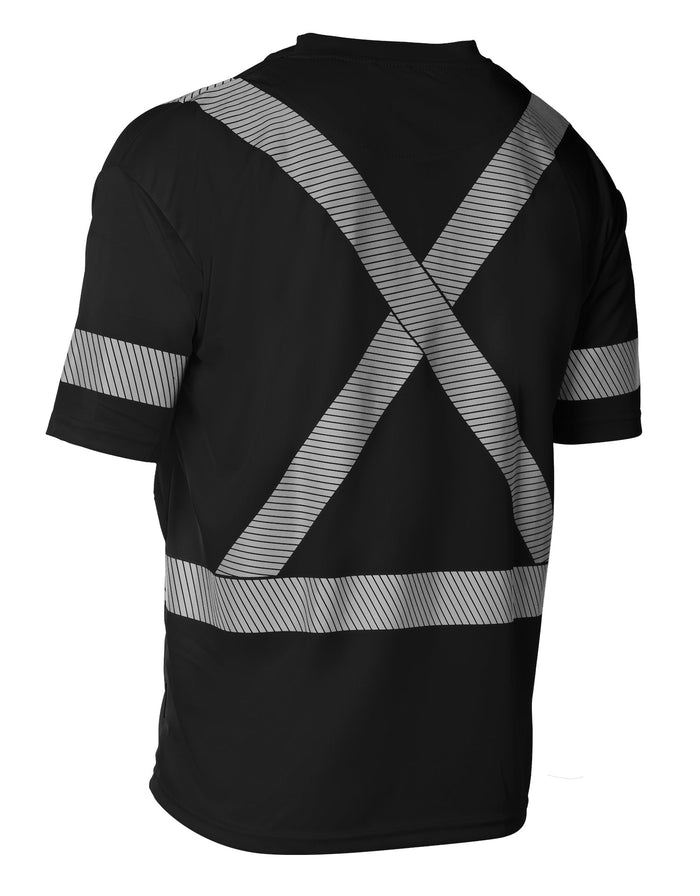 Forcefield Hi Vis Black Crew Neck Short Sleeve Ultrasoft Technical Tee