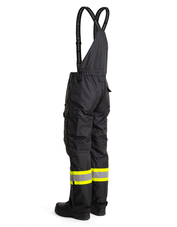 Forcefield Hi-Vis Black Flame-Resistant (FR) Ripstop Light Weight Bib Pants