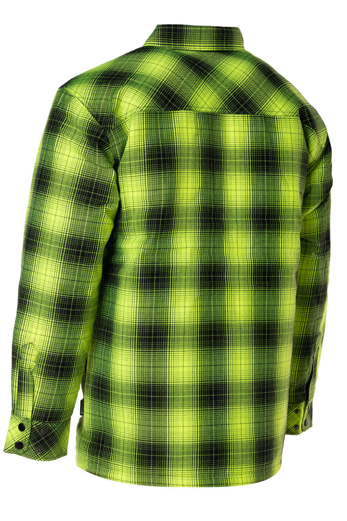 Forcefield Hi Vis Black Shadow Plaid Quilted Flannel Shirt Jacket