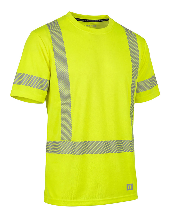 Forcefield Hi Vis Coolknit™ Lime Crewneck Short Sleeve Segmented Cooling T-Shirt