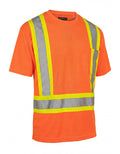 Forcefield Hi Vis Crew Neck Short Sleeve Safety Tee Shirt with Chest Pocket