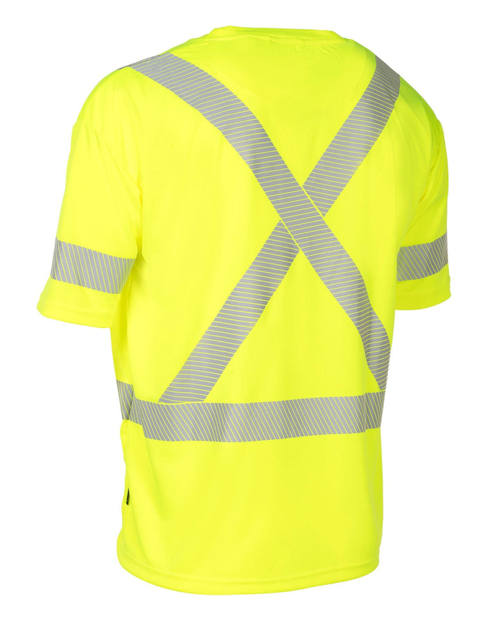 Forcefield Hi Vis Lime Crew Neck Short Sleeve Ultrasoft Technical Tee