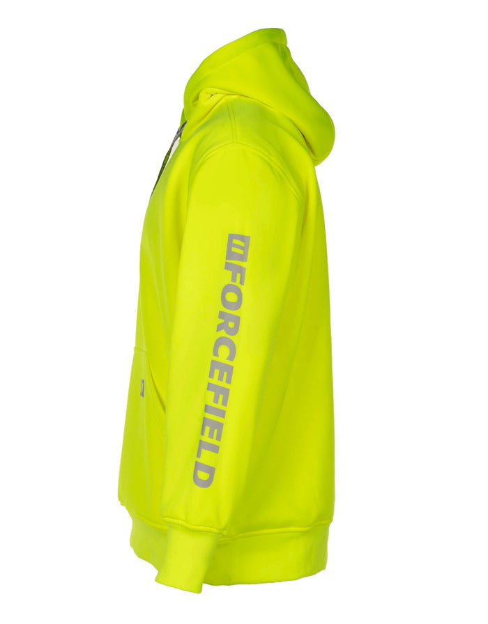 Forcefield Hi Vis Lime Pullover Forcefield Logo Sleeve Graphic Hoodie