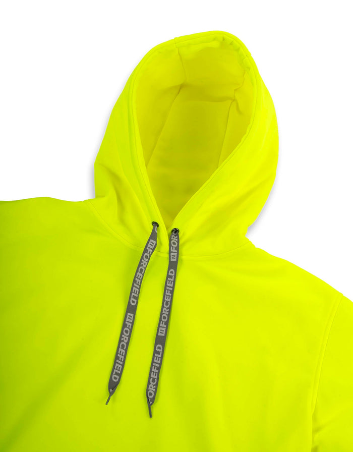 Forcefield Hi Vis Lime Pullover Forcefield Logo Sleeve Graphic Hoodie