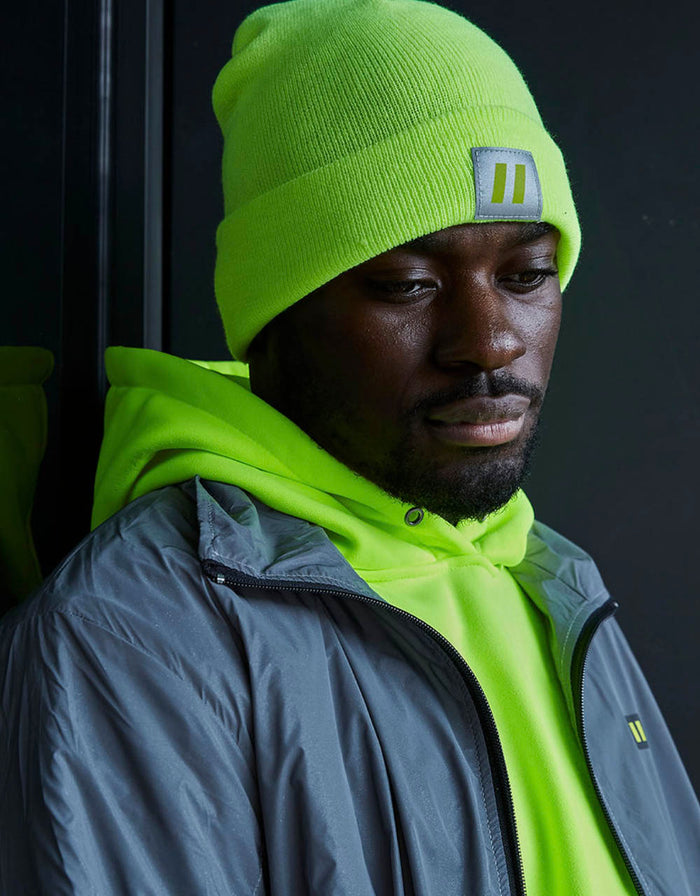 Forcefield Hi Vis Lime Toque with Reflective Patch