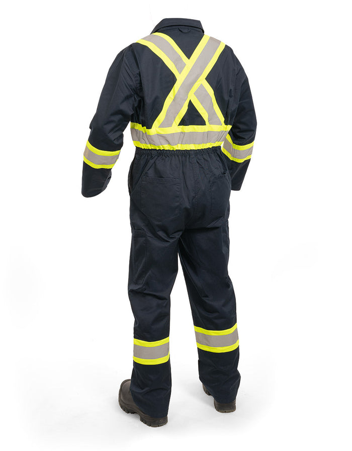 Forcefield Hi Vis Navy Safety Unlined Coverall