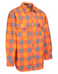 Forcefield Hi Vis Orange Buffalo Plaid Unlined Flannel Shirt